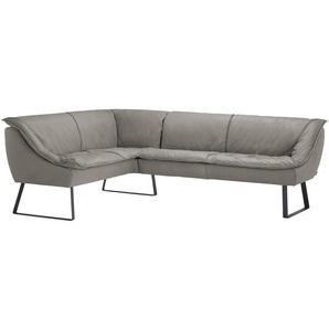 KOINOR Eckbank  Leder Alino ¦ grau ¦ Maße (cm): H: 89