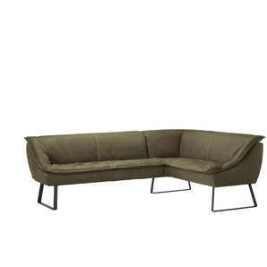 KOINOR Eckbank Leder Alino - grün - Materialmix - 86 cm | Möbel Kraft