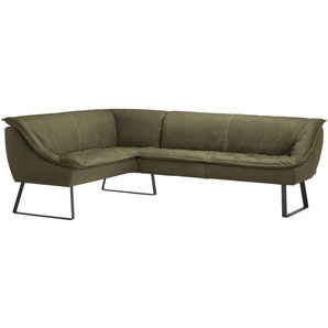 KOINOR Eckbank  Leder Alino ¦ grün ¦ Maße (cm): H: 89