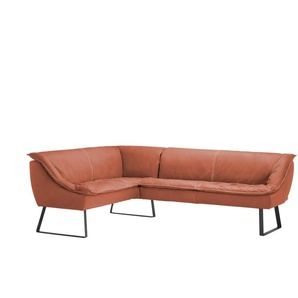KOINOR Eckbank Leder Alino - rot - Materialmix - 86 cm | Möbel Kraft