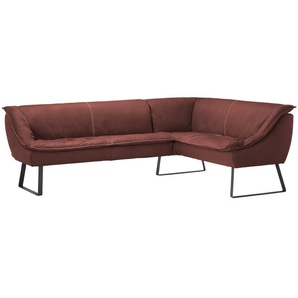 KOINOR Eckbank Leder Alino - rot - Materialmix - 86 cm | Möbel Kraft