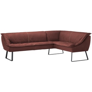 KOINOR Eckbank Leder Alino ¦ rot ¦ Maße (cm): H: 89