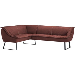 KOINOR Eckbank Leder Alino ¦ rot ¦ Maße (cm): H: 89