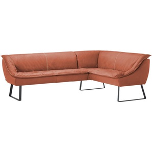 KOINOR Eckbank Leder Alino ¦ rot ¦ Maße (cm): H: 89