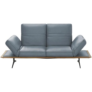 KOINOR Einzelsofa aus Echtleder Fendo ¦ blau ¦ Maße (cm): B: 206 H: 73 T: 123.0