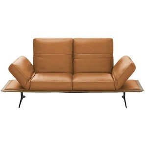 KOINOR Einzelsofa aus Echtleder Fendo ¦ gelb ¦ Maße (cm): B: 206 H: 73 T: 123.0