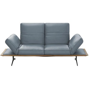 KOINOR Einzelsofa aus Echtleder Fendo ¦ blau ¦ Maße (cm): B: 206 H: 73 T: 123.0