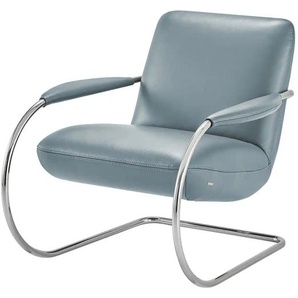 KOINOR Freischwingersessel aus Echtleder Jingle ¦ blau ¦ Maße (cm): B: 80 H: 83 T: 95.0