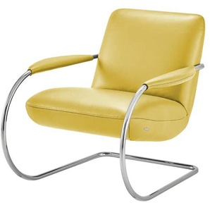 KOINOR Freischwingersessel aus Echtleder Jingle - gelb - Materialmix - 80 cm - 83 cm - cm 95,0 | Möbel Kraft