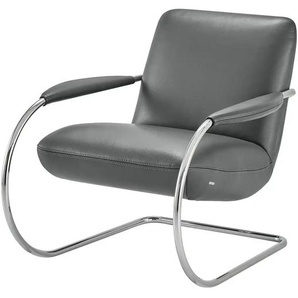 KOINOR Freischwingersessel aus Echtleder Jingle ¦ grau ¦ Maße (cm): B: 80 H: 83 T: 95.0