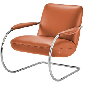 KOINOR Freischwingersessel aus Echtleder Jingle - orange - Materialmix - 80 cm - 83 cm - cm 95,0 | Möbel Kraft
