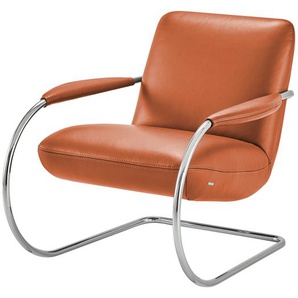 KOINOR Freischwingersessel aus Echtleder Jingle ¦ orange ¦ Maße (cm): B: 80 H: 83 T: 95.0