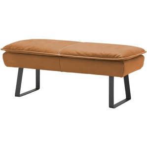 KOINOR Hockerbank  Leder Alino ¦ orange ¦ Maße (cm): B: 130 H: 51 T: 56.0