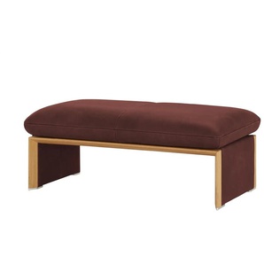 KOINOR Hockerbank mit Massivholzrahmen aus Wildeiche Humfrey - rot - Materialmix - 120 cm - 43 cm - cm 60,0 | Möbel Kraft