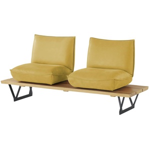 KOINOR Kufenbank Leder Schwof ¦ gelb ¦ Maße (cm): B: 190 H: 88 T: 70.0