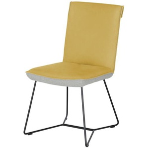 KOINOR Kufenstuhl Leder  Schwof ¦ gelb ¦ Maße (cm): B: 48 H: 90 T: 64.0