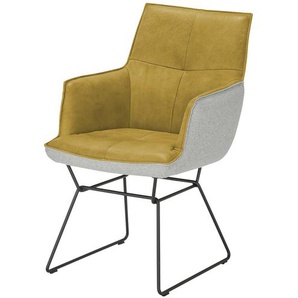KOINOR Kufenstuhl mit Leder  Bexx - gelb - Materialmix - 57 cm - 91 cm - 68 cm | Möbel Kraft