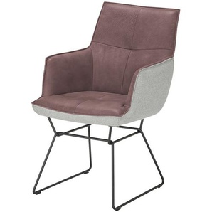 KOINOR Kufenstuhl mit Leder  Bexx - rosa/pink - Materialmix - 57 cm - 91 cm - 68 cm | Möbel Kraft