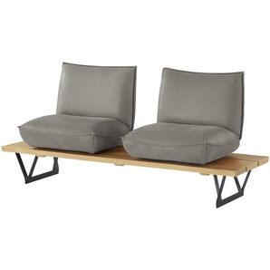 KOINOR Kufenbank Leder Schwof ¦ grau ¦ Maße (cm): B: 190 H: 88 T: 70.0