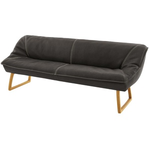 KOINOR Polsterbank Leder Alino ¦ schwarz ¦ Maße (cm): B: 228 H: 89 T: 77.0