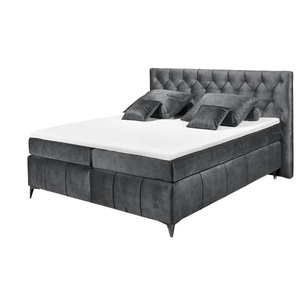 Kollektion Kraft Boxspringbett Pembroke - grau - Materialmix - 200 cm - 121 cm | Möbel Kraft