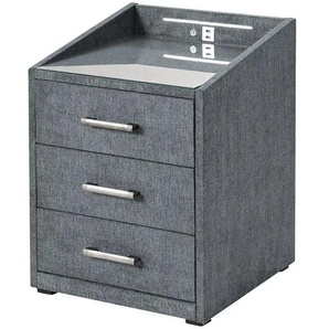 Kollektion Kraft Nachtkonsole mit LED-Beleuchtung und USB-Anschluss - grau - Materialmix - 47 cm - 61 cm - cm 46,0 | Möbel Kraft