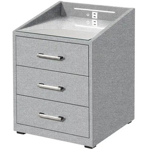 Kollektion Kraft Nachtkonsole mit LED-Beleuchtung und USB-Ladeanschlüssen - grau - Materialmix - 47 cm - 61 cm - cm 46,0 | Möbel Kraft