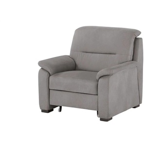 Kollektion Kraft Sessel mit ausziehbarem Hocker - grau - Materialmix - 100 cm - 92 cm - cm 95,0 | Möbel Kraft