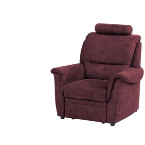 Kollektion Kraft Sessel mit Hocker als Auszug Chris - rot - Materialmix - 102 cm - 96 cm - cm 92,0 | Möbel Kraft