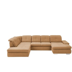 Kollektion Kraft Wohnlandschaft aus Mikrofaser Affair - braun - Materialmix - 371 cm - 100 cm - cm 260,0 | Möbel Kraft