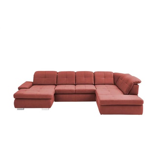 Kollektion Kraft Wohnlandschaft aus Mikrofaser Affair - rot - Materialmix - 371 cm - 100 cm - cm 260,0 | Möbel Kraft