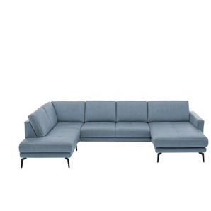 Kollektion Kraft Wohnlandschaft aus Mikrofaser Mike - blau - Materialmix - 327 cm - 86 cm - cm 180,0 | Möbel Kraft