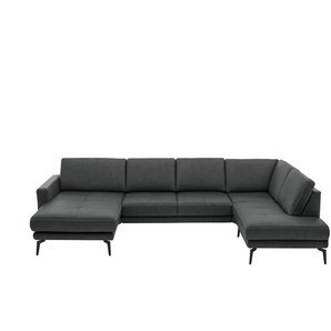 Kollektion Kraft Wohnlandschaft aus Mikrofaser Mike - schwarz - Materialmix - 327 cm - 86 cm - cm 180,0 | Möbel Kraft