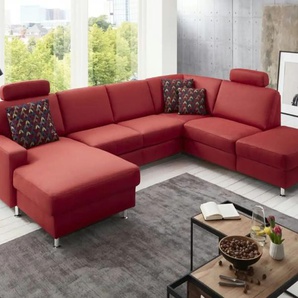 Kollektion Kraft Wohnlandschaft Jana - rot - Materialmix - 309 cm - cm 235,0 | Möbel Kraft