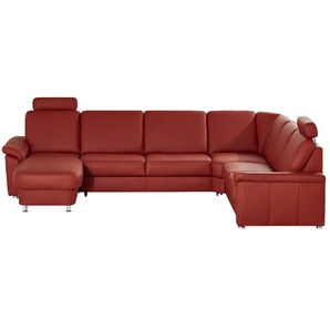 Kollektion Kraft Wohnlandschaft Leder Carolin - rot - Materialmix - 330 cm - 91 cm - cm 240,0 | Möbel Kraft