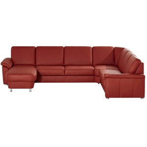 Kollektion Kraft Wohnlandschaft Leder Carolin - rot - Materialmix - 330 cm - 91 cm - cm 240,0 | Möbel Kraft