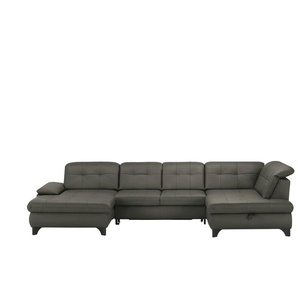 Kollektion Kraft Wohnlandschaft Leder Jona - grau - Materialmix - 368 cm - 100 cm - cm 194,0 | Möbel Kraft