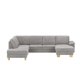 Kollektion Kraft Wohnlandschaft Leder Samu - grau - Materialmix - 316 cm - 90 cm - cm 235,0 | Möbel Kraft
