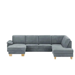 Kollektion Kraft Wohnlandschaft Leder Samu - grau - Materialmix - 316 cm - 90 cm - cm 235,0 | Möbel Kraft