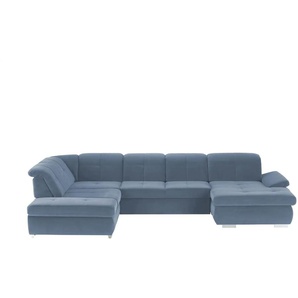 Kollektion Kraft Wohnlandschaft Mikrofaser - blau - Materialmix - 371 cm - 100 cm - cm 260,0 | Möbel Kraft