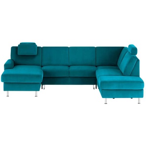 Kollektion Kraft Wohnlandschaft Mit verschiedenen Funktionen verfügbar Jana - türkis/petrol - Materialmix - 309 cm - 87 cm - cm 235,0 | Möbel Kraft