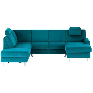 Kollektion Kraft Wohnlandschaft Mit verschiedenen Funktionen verfügbar Jana - türkis/petrol - Materialmix - 309 cm - 87 cm - cm 235,0 | Möbel Kraft