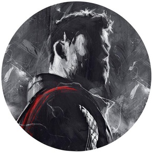 Komar Fototapete Avengers Painting Thor, 125x125 cm (Breite x Höhe), rund und selbstklebend