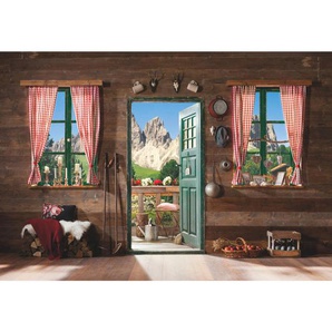 Komar Fototapete Dolomiti , Braun, Mehrfarbig , Papier , 368x254 cm , Fsc, Made in Germany , Tapeten Shop, Fototapeten