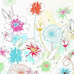 Komar Fototapete Joyful, glatt, bedruckt, floral
