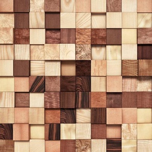 Komar Fototapete Lumbercheck - Größe 368 x 254 cm, glatt, bedruckt, Wohnzimmer, Schlafzimmer