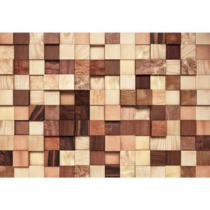 Komar Fototapete Lumbercheck , Braun, Natur , Papier , Holzoptik , 368x254 cm , Fsc, Made in Germany , Tapeten Shop, Fototapeten