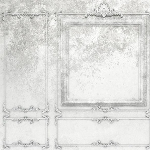 KOMAR Fototapete Patina Panels Tapeten Gr. B/L: 4 m x 2,8 m, Rollen: 1 St., schwarz (weiß, schwarz, grau) Fototapeten Steinoptik Tapeten