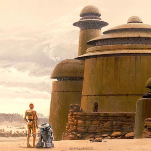 KOMAR Fototapete Star Wars Classic RMQ Jabbas Palace Tapeten Gr. B/L: 5 m x 2,5 m, Rollen: 1 St., gelb (gelb, braun) Fototapeten Film Tapeten