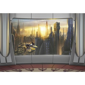 Komar Fototapete Star Wars Coruscant , Grau , Papier , Skyline , 368x254 cm , Fsc, Made in Germany , Tapeten Shop, Fototapeten